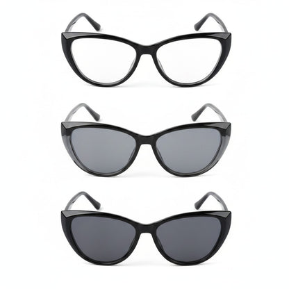 Photochromic Transitional Nearsighted Sun Myopia Glasses Cat Eye Womans DX9637