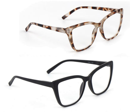 Oversized Cat Eye Myopia Near Sighted Correction Glasses Spring Hinges  DX88M