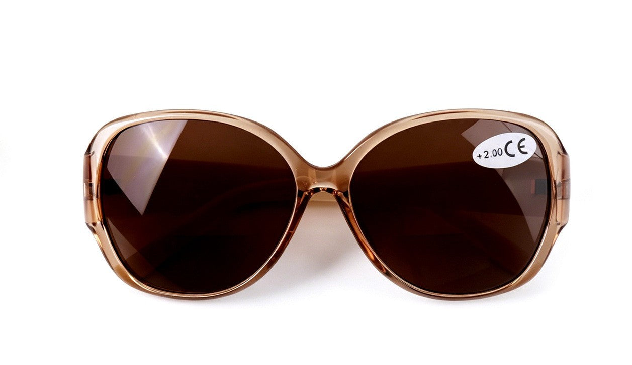 Bifocal Sun Readers Oversized Womans Oval with Metal Hinges 3 Colours DX8154