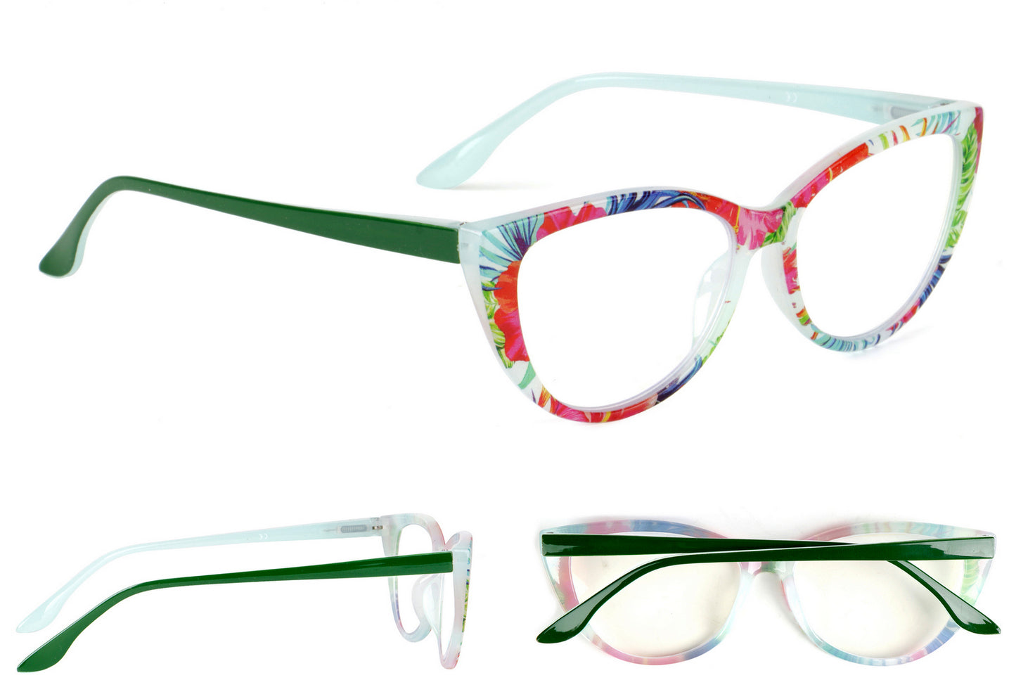 Cat Eye Funky Retro Colourful Reading Glasses Women with Spring Hinges DX94