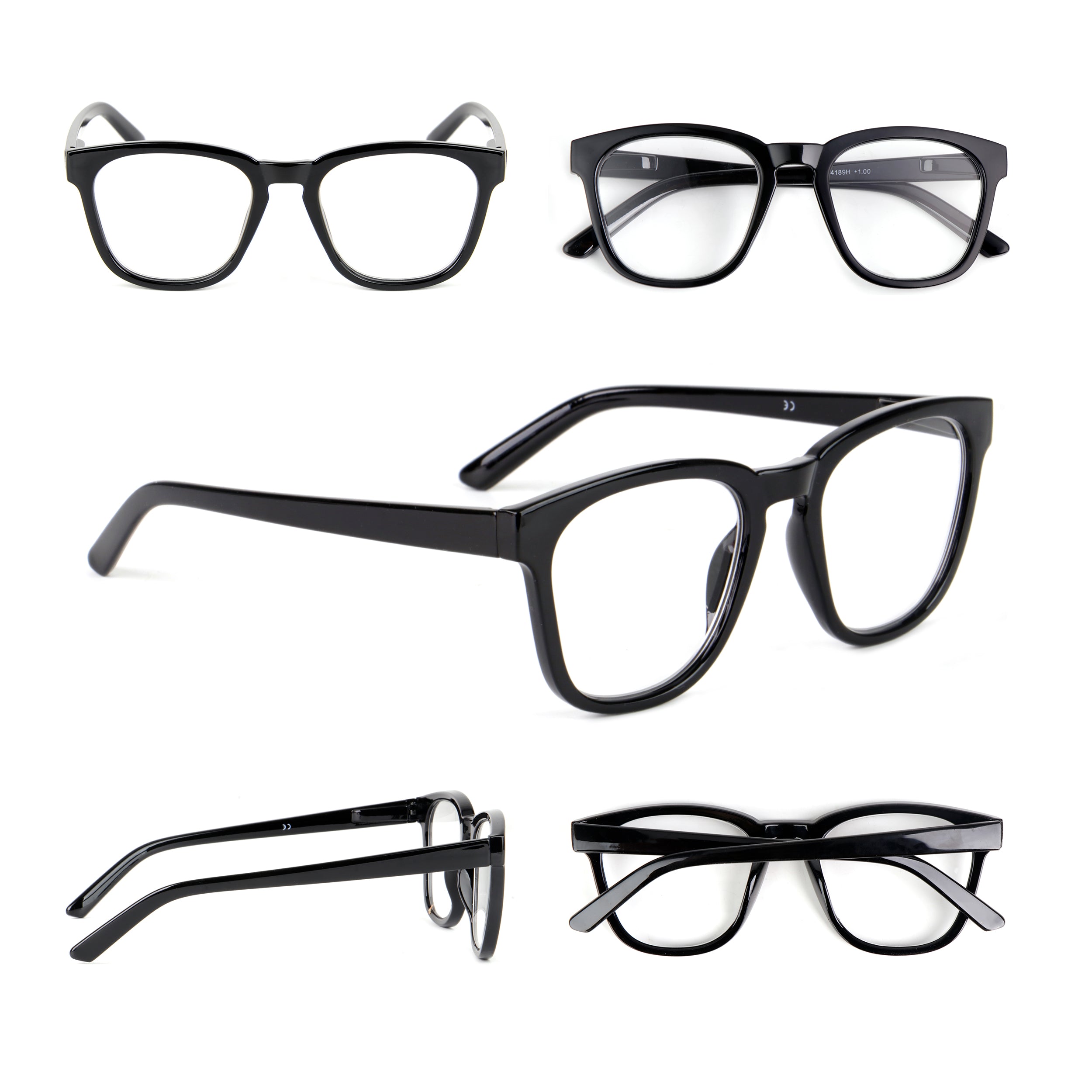 Geek Nerd Oversized Retro Reading Glasses Mens Womans with Spring Hing Fashion Specs