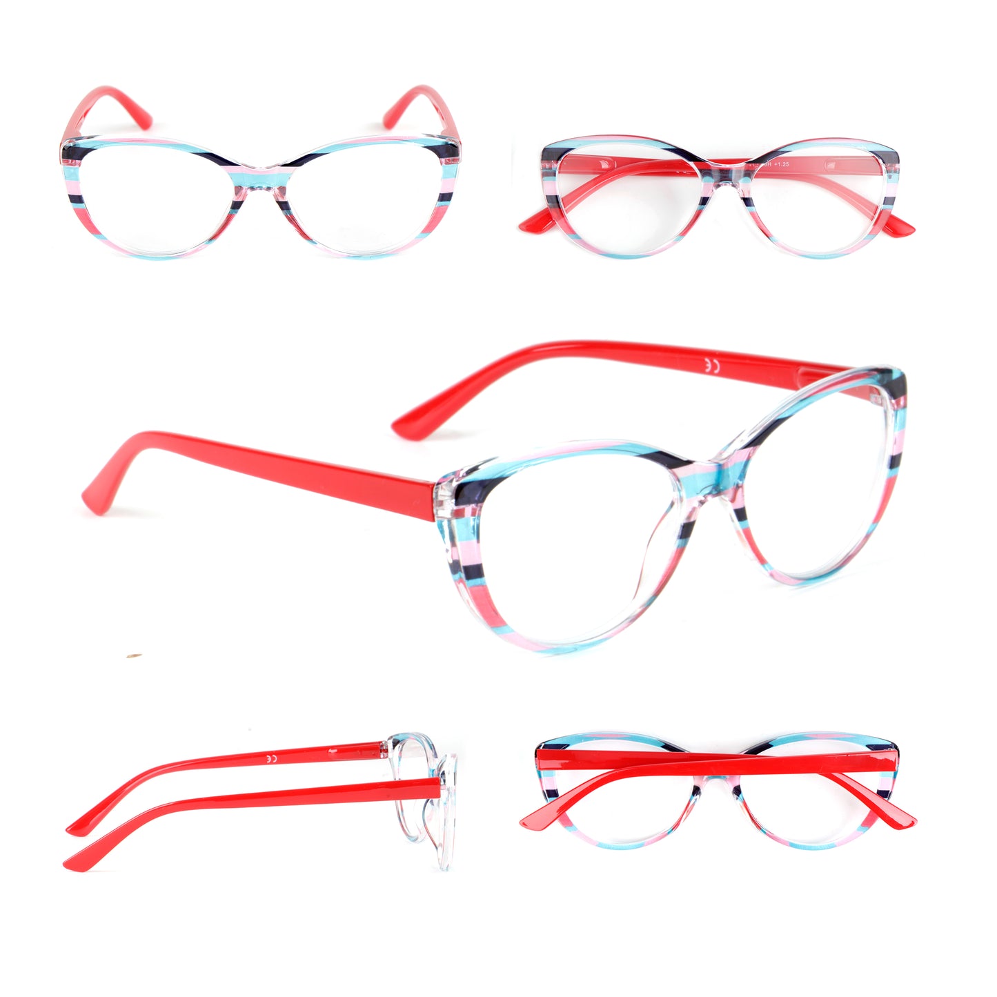 Cat Eye Funky Retro Colourful Reading Glasses Women with Spring Hinges DX96