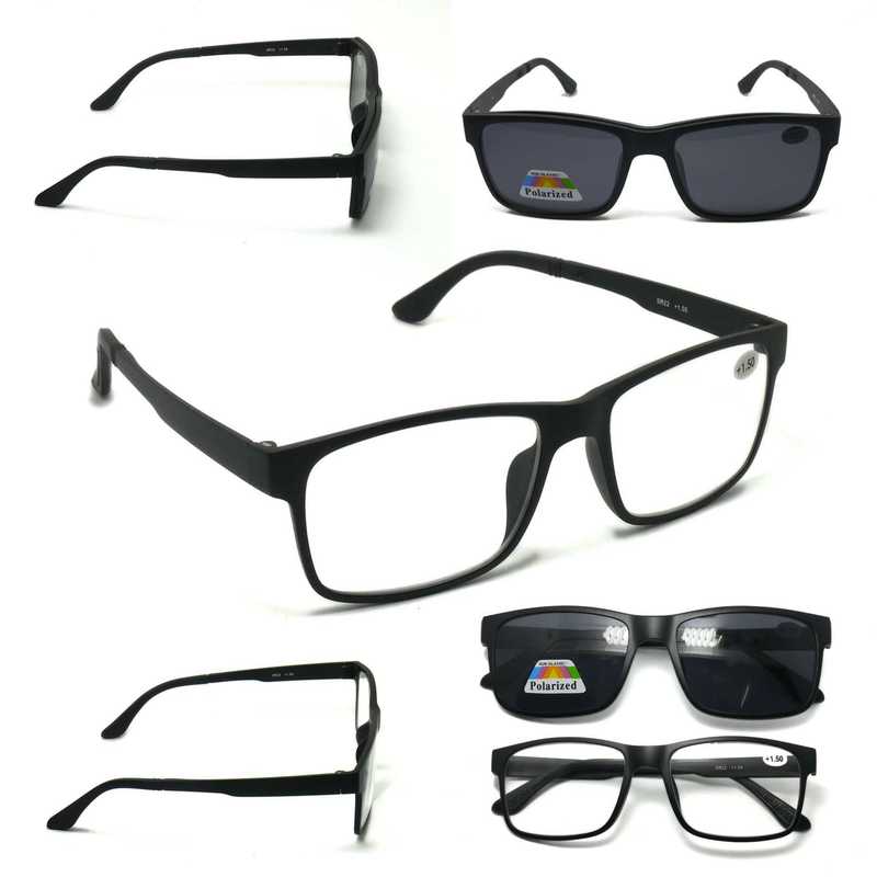 2 in 1 Reading Glasses with Magnetic Polarised Sun Readers+1.0+1.5+2.0+2.5 SR44