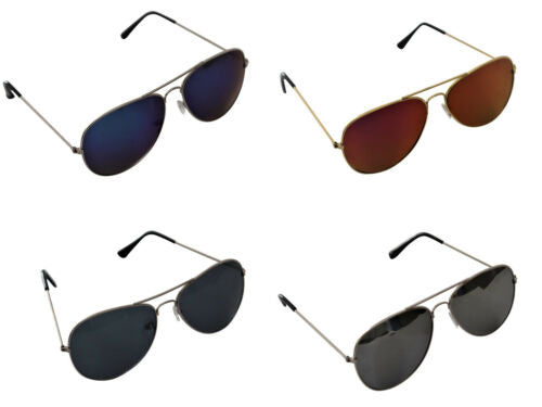 Sunglasses Mirrored Classic UV400 Metal Frame Fashion Unisex in 4 Colours S2393