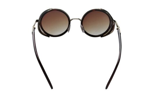 Steampunk Round Frame UV400 Sunglasses Vintage Unisex in Black or Brown SP5018