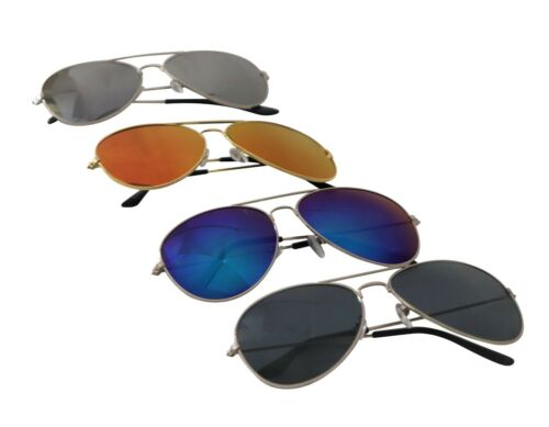 Sunglasses Mirrored Classic UV400 Metal Frame Fashion Unisex in 4 Colours S2393