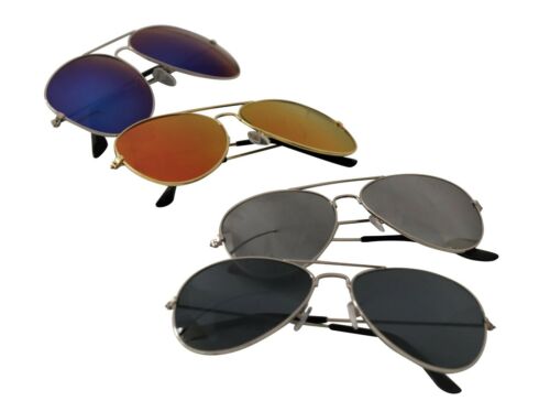 Sunglasses Mirrored Classic UV400 Metal Frame Fashion Unisex in 4 Colours S2393