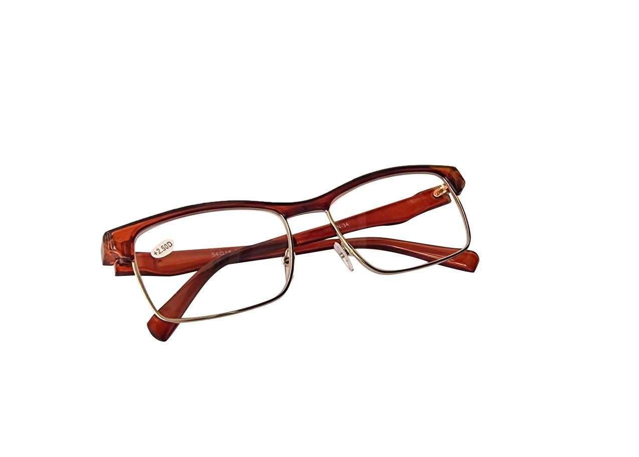 Classic Half Frame Browline Reading Glasses - Model TN34