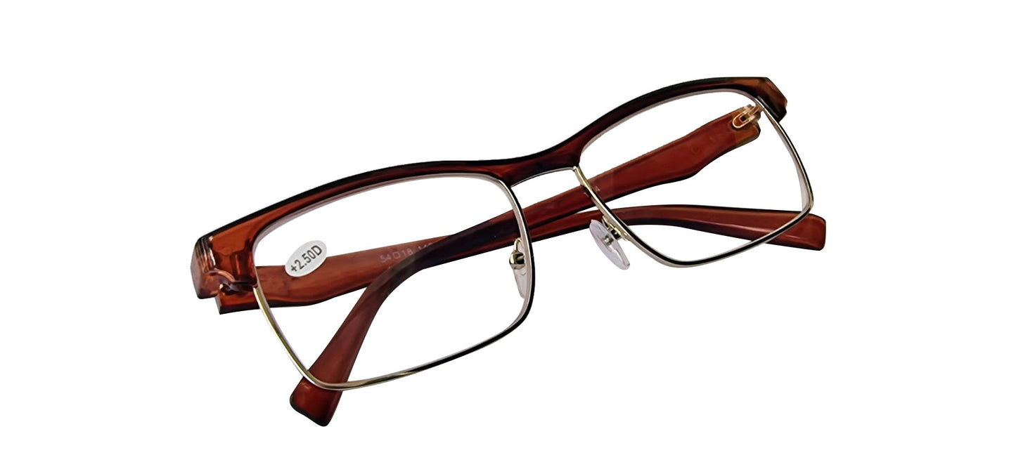 Classic Half Frame Browline Reading Glasses - Model TN34