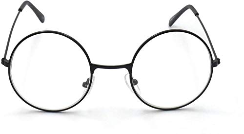 Metal Frame Round Eyeglasses (Black) - Model GF52