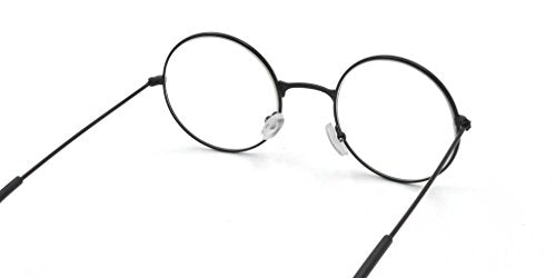 Metal Frame Round Eyeglasses (Black) - Model GF52