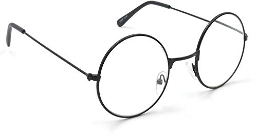 Metal Frame Round Eyeglasses (Black) - Model GF52