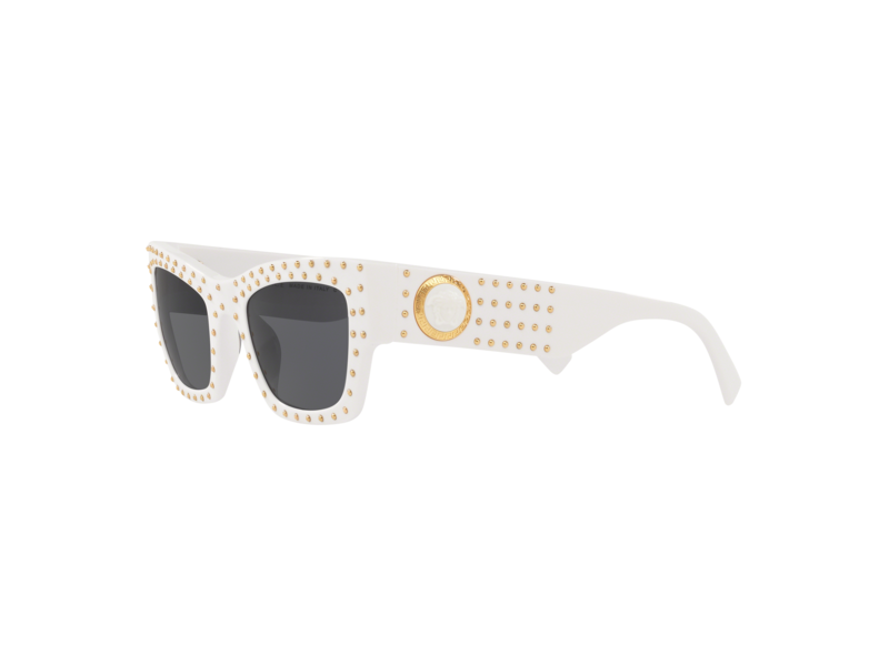 Versace 401/87 Sunglasses Studded Medusa Rectangle Womans Acetate Sunglasses