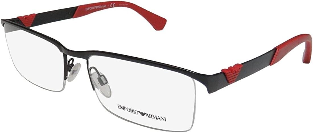 Emporio Armani EA 1014 3085 Men's Eyeglasses Matte Black & Red with Armani Case