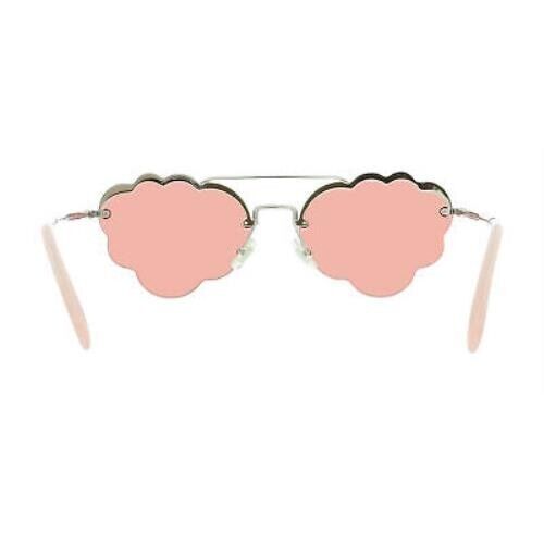 MIU MIU MU57US 1BC177 SILVER SUNGLASSES Pink Mirrored Lens