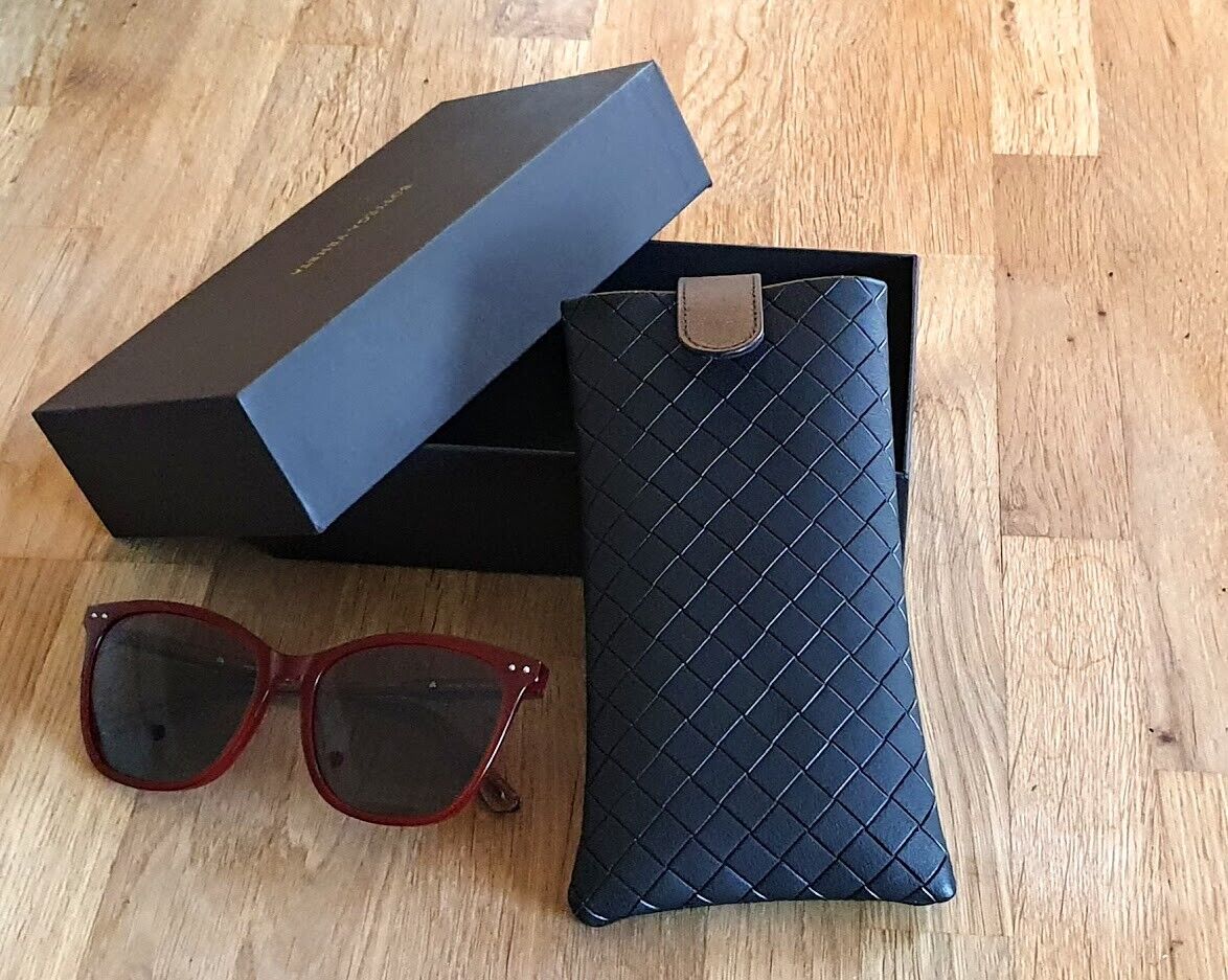 Bottega Veneta BV0079S 003 Polarised Sunglasses in Red & Gold