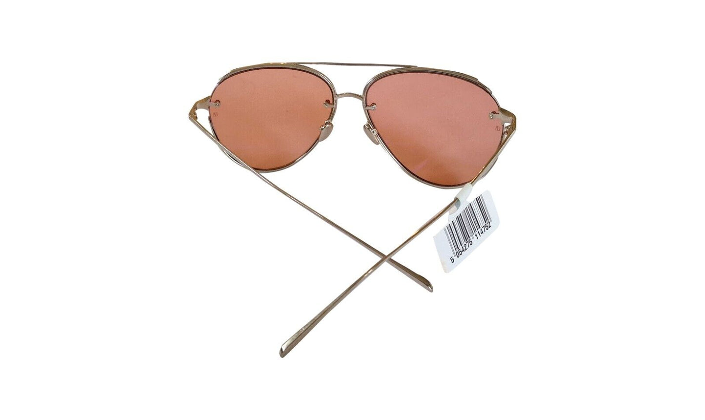 LINDA FARROW Russo 18ct rose gold-plated titanium Frame Sunglasses (No Case)