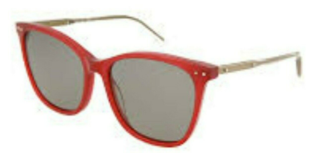 Bottega Veneta BV0079S 003 Polarised Sunglasses in Red & Gold