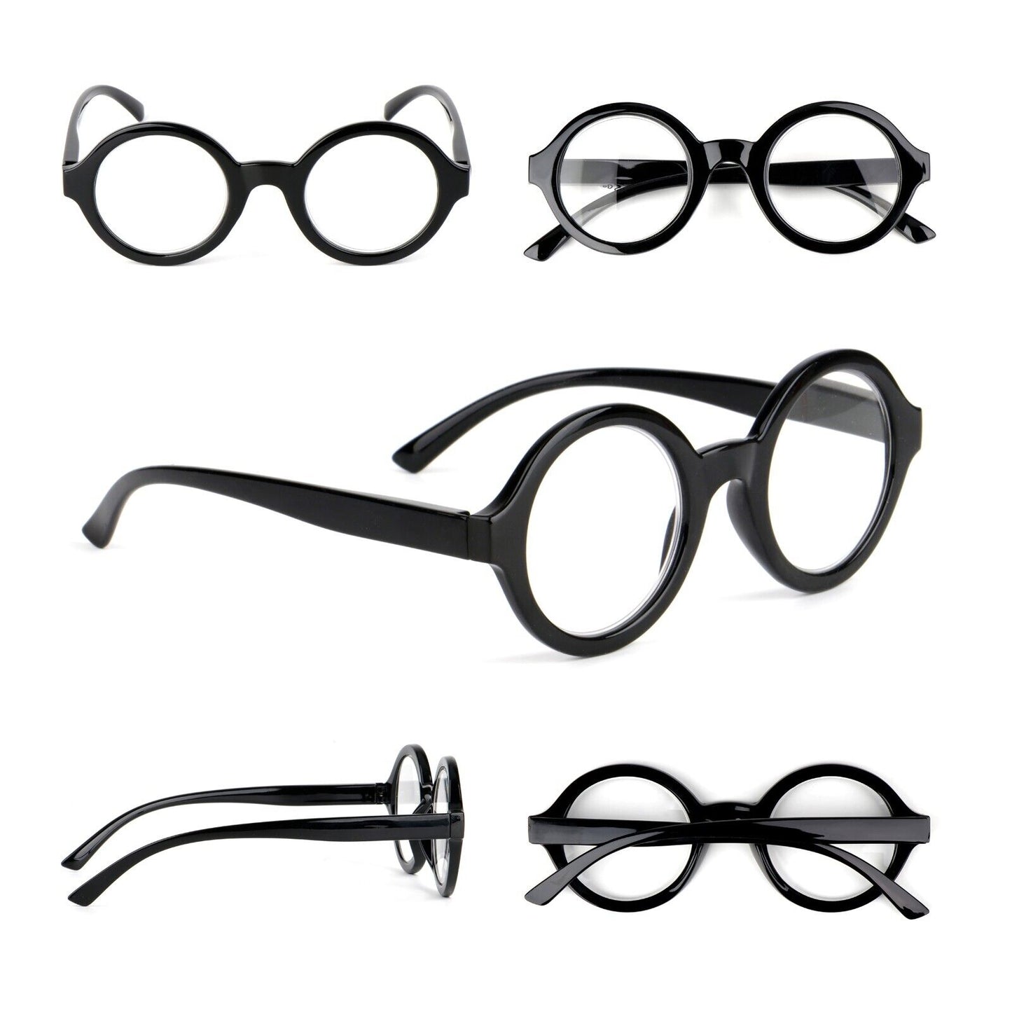 Round Frame Stylish Spring Hinged Reading Glasses Mens Womans in 3 Colours DX80