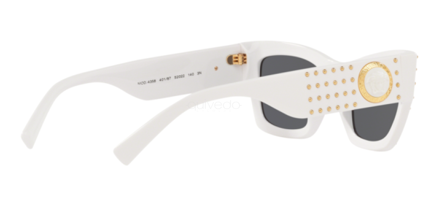 Versace 401/87 Sunglasses Studded Medusa Rectangle Womans Acetate Sunglasses