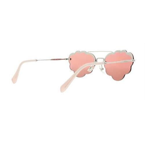 MIU MIU MU57US 1BC177 SILVER SUNGLASSES Pink Mirrored Lens