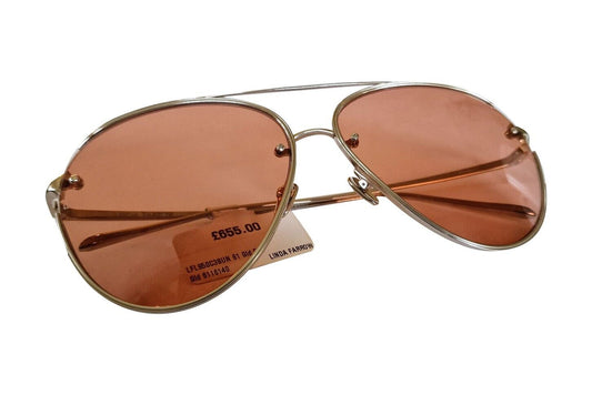 LINDA FARROW Russo 18ct rose gold-plated titanium Frame Sunglasses (No Case)