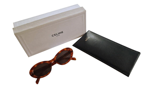 CELINE CAT EYE SUNGLASSES IN ACETATE DARK HAVANA  CL40193I 99A