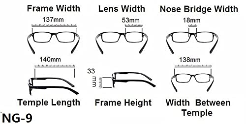 Bendable TR90 Near Short Sighted Myopia Distance Glasses - Model NG9