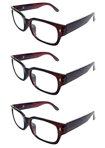 3 Pairs Spring Hinged Bold Reading Glasses - Model TN50