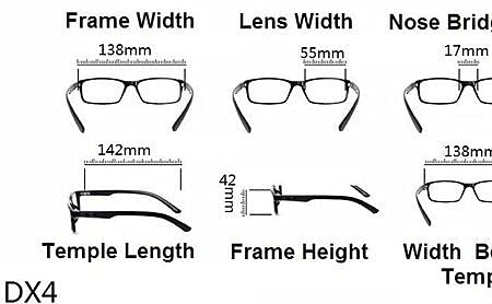 Slim Metal Arm Unisex Reading Glasses - Model DX4