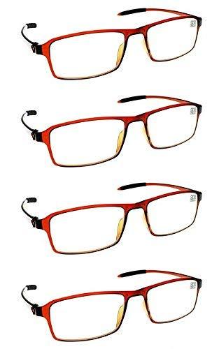 4 Pairs Super-Lite Bendable TR90 Material Reading Glasses - Model RG45