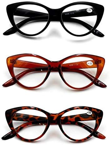 Stylish Cat Eye Fashion Reading Glasses with Metal Hinges - Model X2