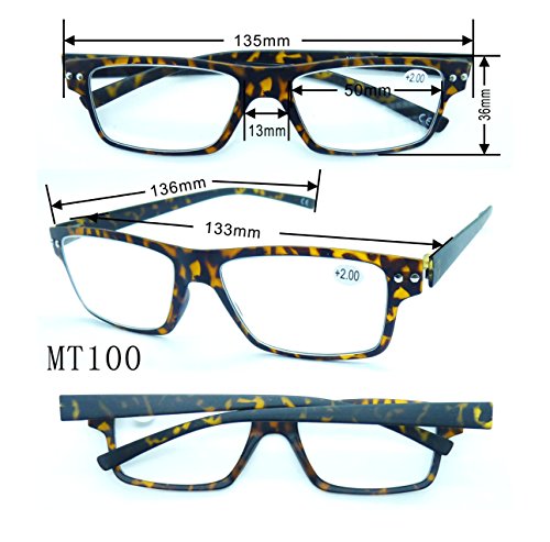 MT100  Super-Slim Metal Hinged Reading Glasses - Model MT100