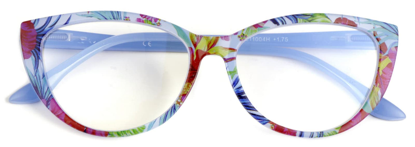 Cat Eye Funky Retro Colourful Reading Glasses Women with Spring Hinges DX94