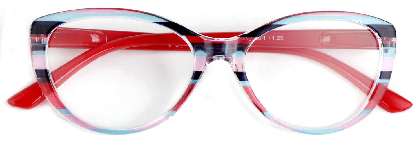 Cat Eye Funky Retro Colourful Reading Glasses Women with Spring Hinges DX96