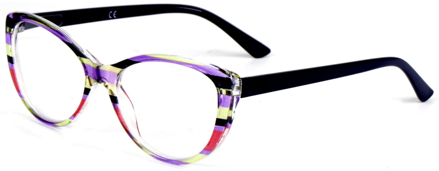 Cat Eye Funky Retro Colourful Reading Glasses Women with Spring Hinges DX96