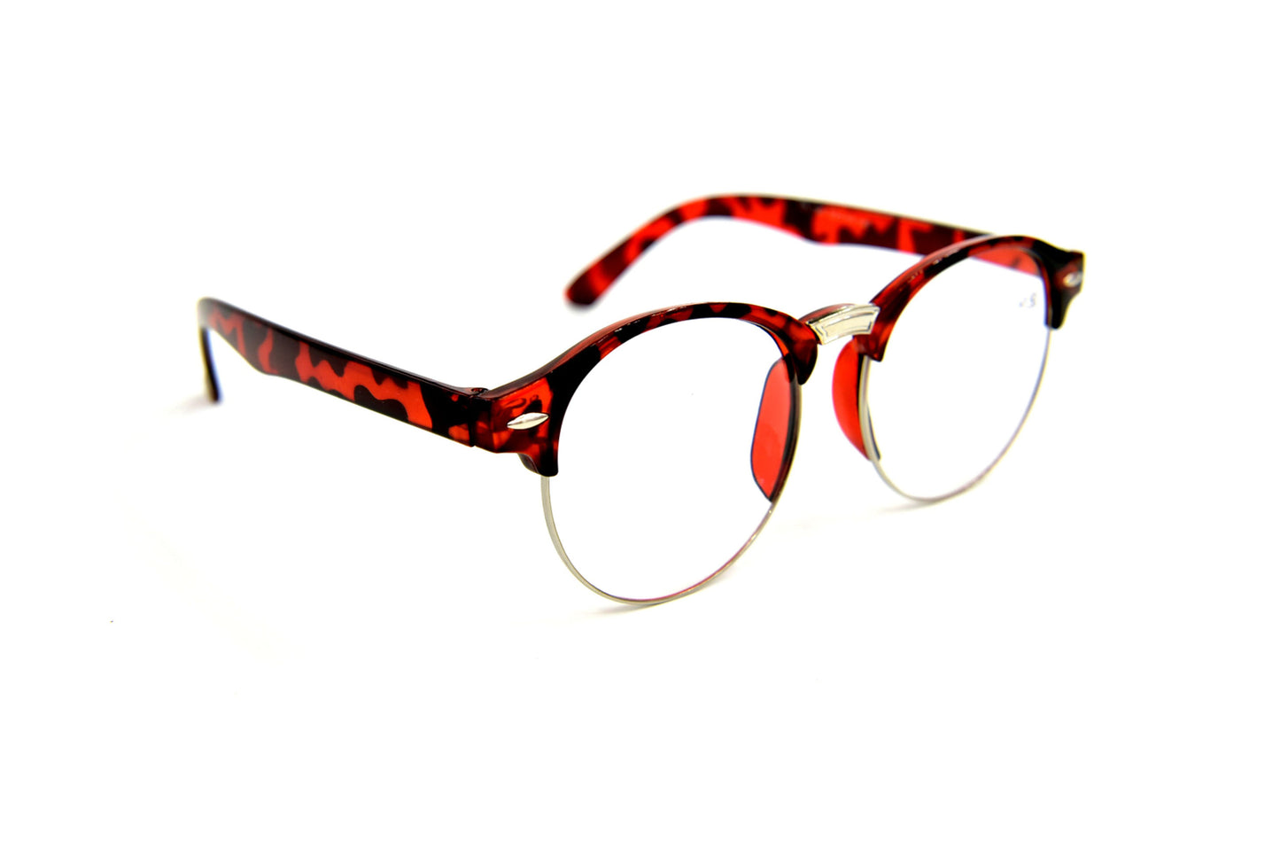 Classic Round Half Frame Browline Reading Glasses - Model TN106