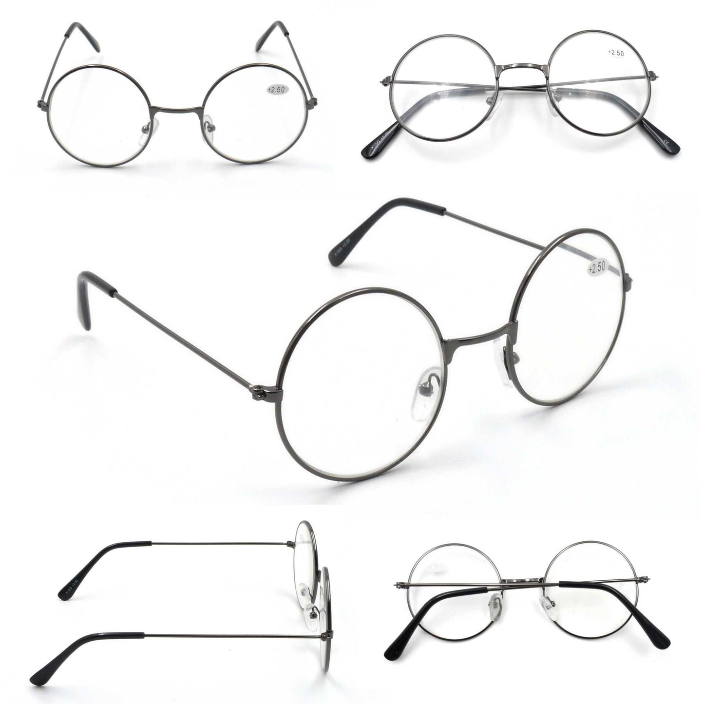 Round Frame Reading Glasses Metal Frame Harry Potter Super Trendy 1950s 1960s X1