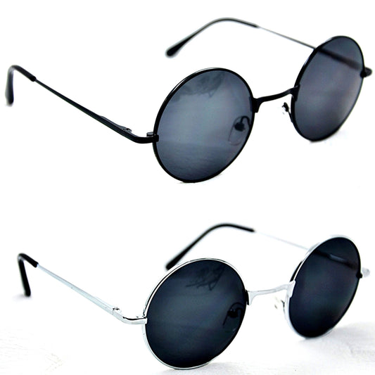 SG51 Retro Round  UV400 protection Classic Sunglasses In Silver or Black Alloy Frame