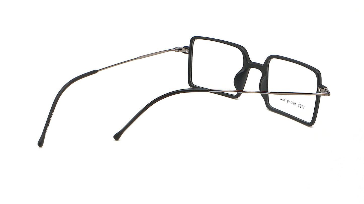 Square 1960s Reading Glasses Acetate & Stainless Steel Includes PU Leather Pouch - Model DX8