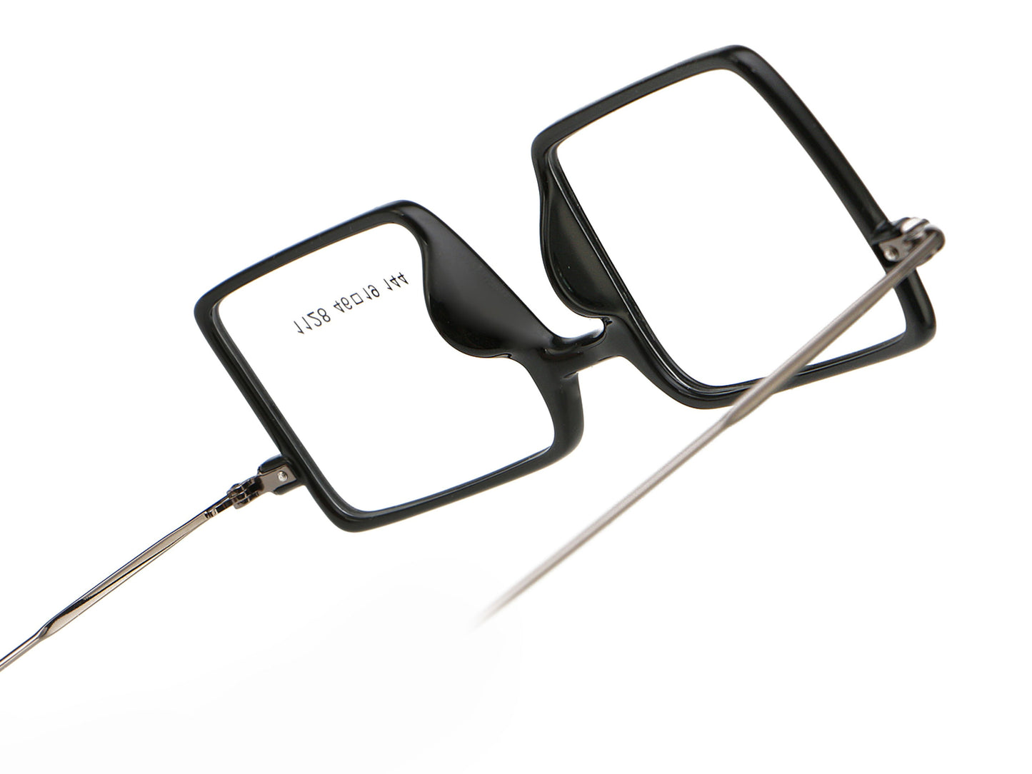 Square 1960s Reading Glasses Acetate & Stainless Steel Includes PU Leather Pouch - Model DX8