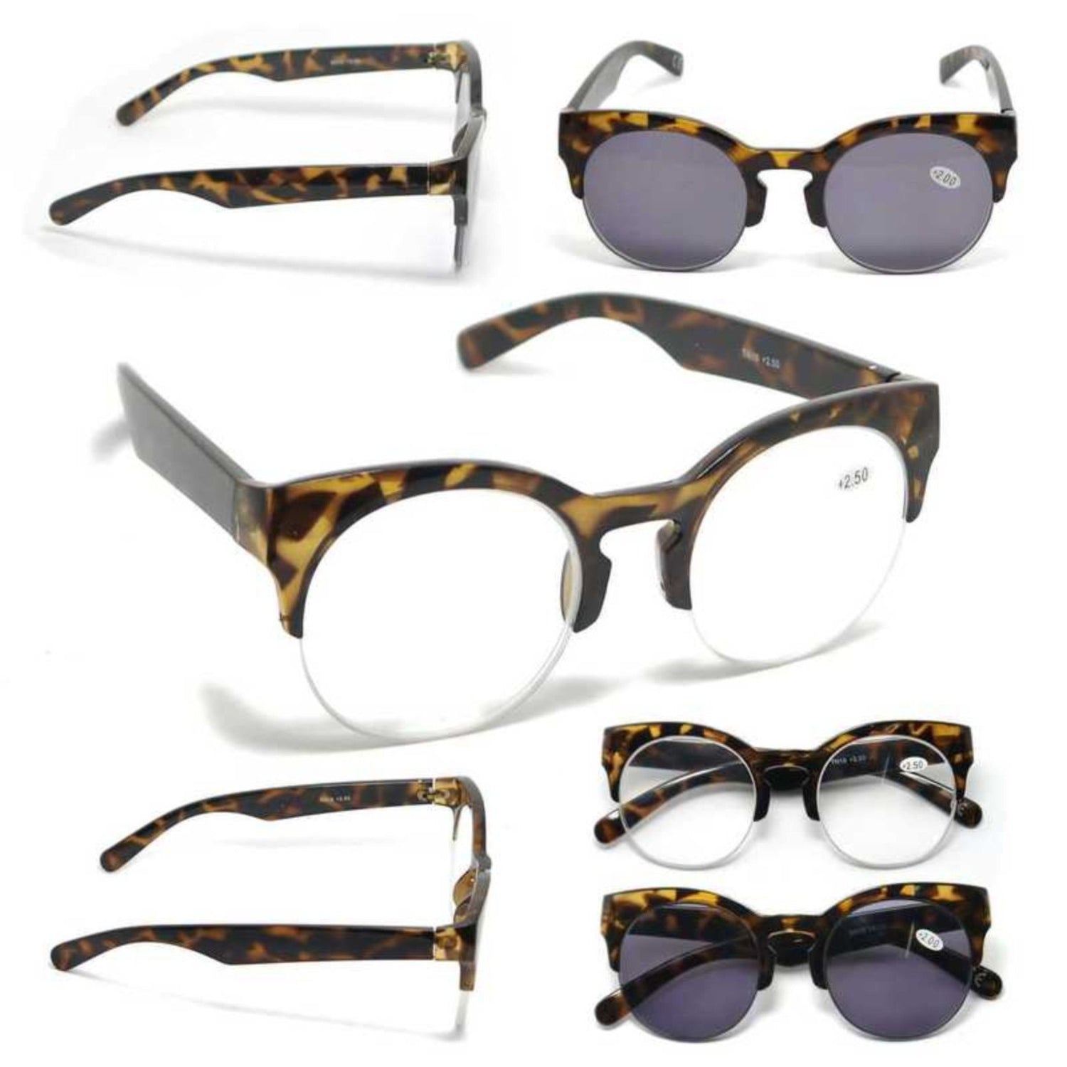 Round Half Frame Browline Sun Readers - Model  SR30