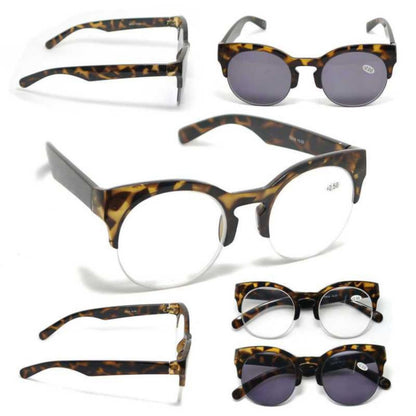 Round Half Frame Browline Sun Readers - Model  SR30