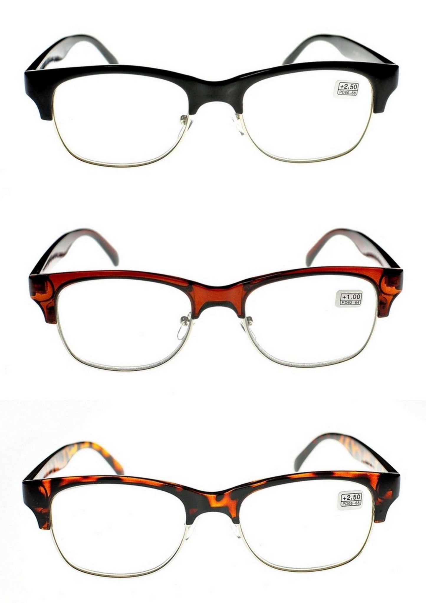 Half Frame Browline Reading Glasses - Model MT501