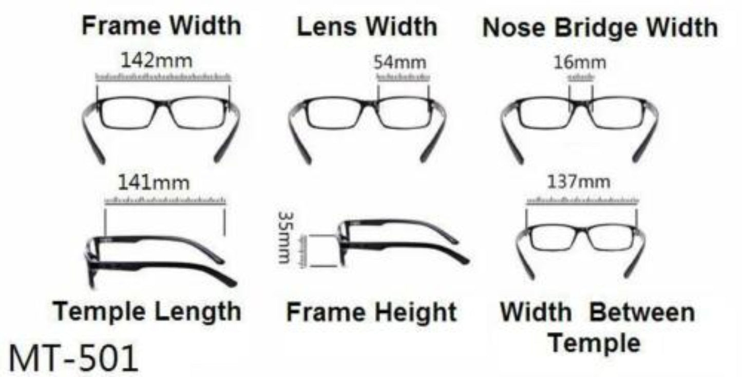 Half Frame Browline Reading Glasses - Model MT501