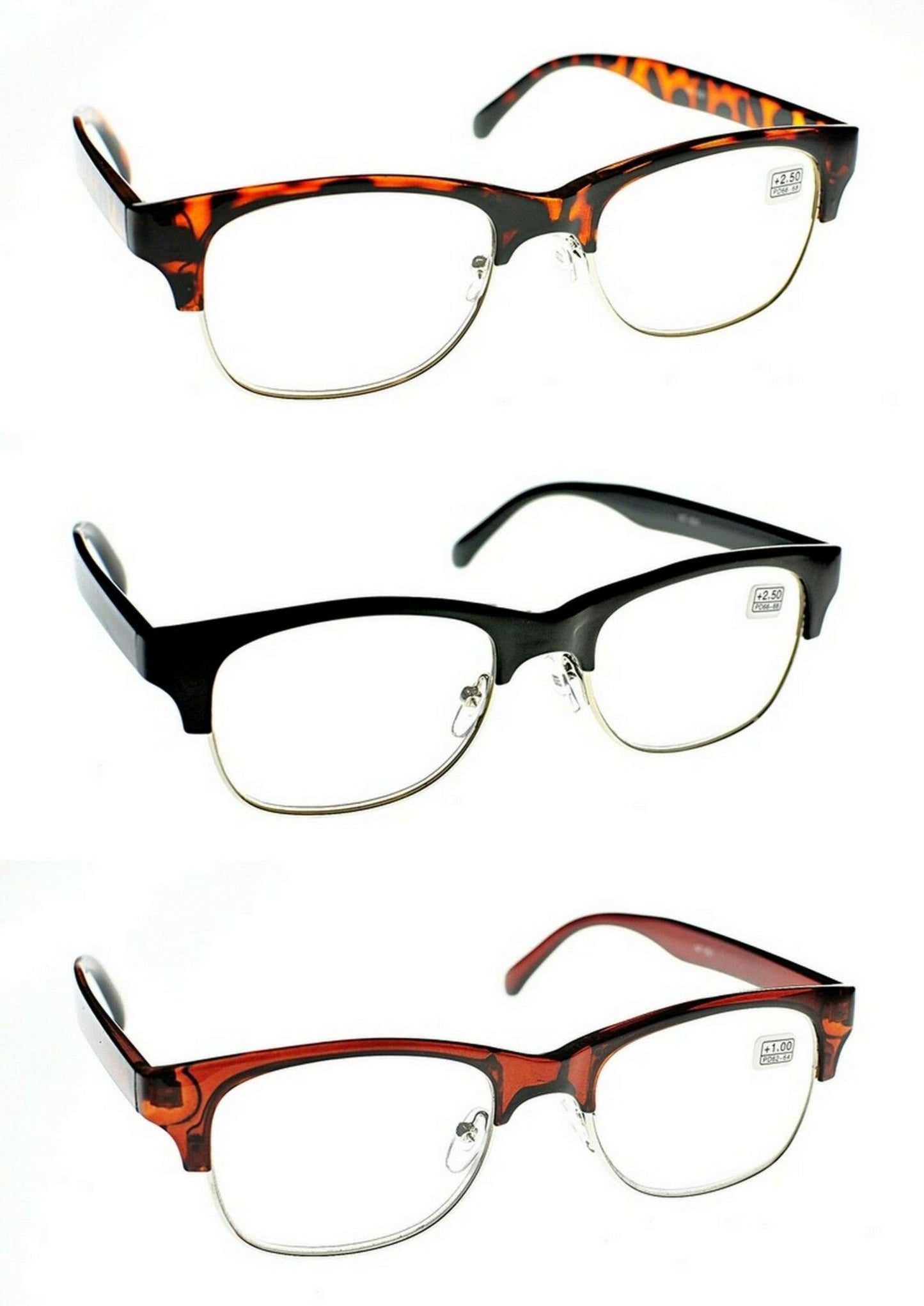 Half Frame Browline Reading Glasses - Model MT501