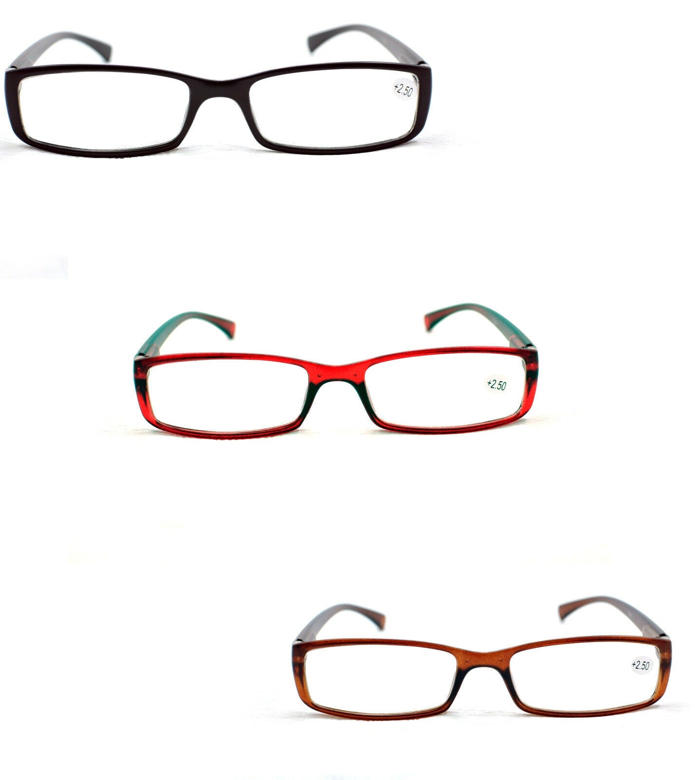 2 Pairs Slim Frame Spring Hinged Reading Glasses Mens Womans Retro Fashion TN04