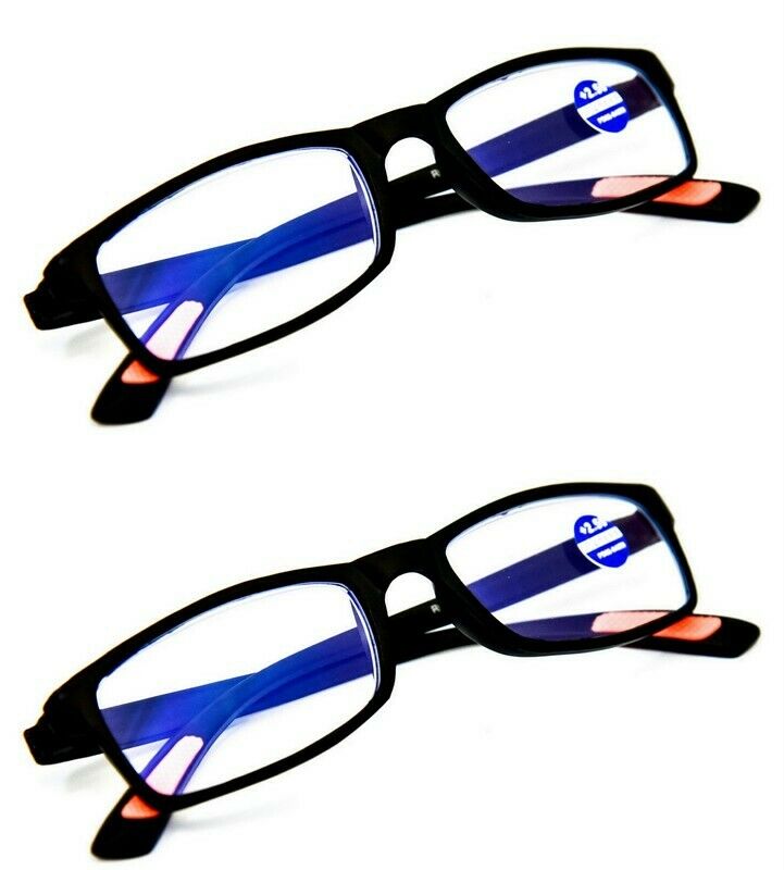 2 PAIRS Blue Light Blocking TR90 Reading Glasses - Model RG9ABL