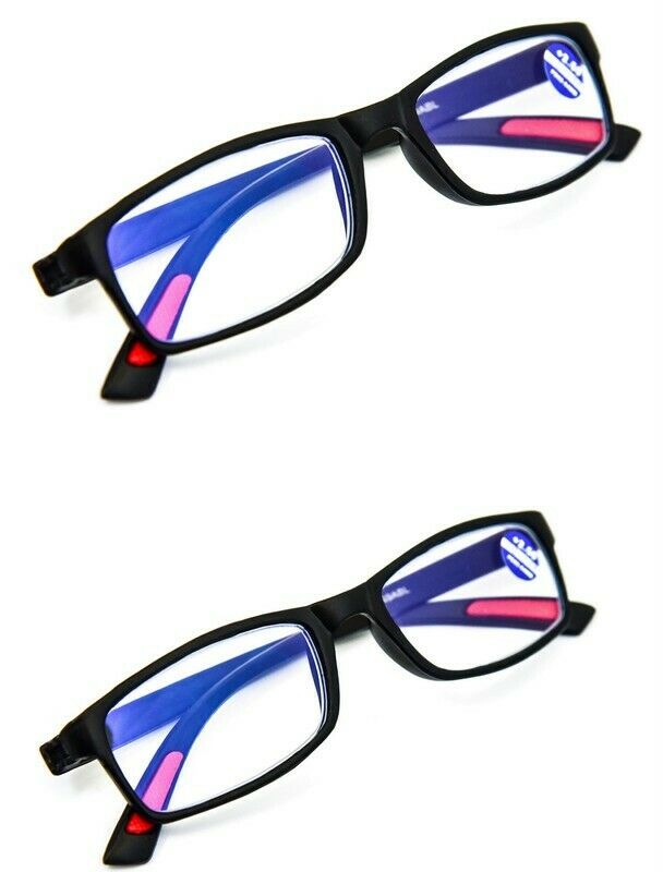 2 PAIRS Blue Light Blocking TR90 Reading Glasses - Model RG9ABL