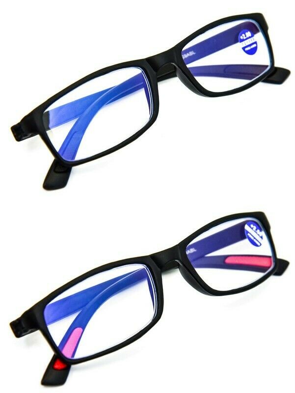 2 PAIRS Blue Light Blocking TR90 Reading Glasses - Model RG9ABL